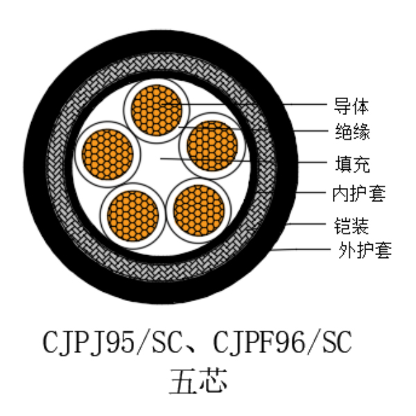 铜芯交联聚乙烯绝缘低烟无卤船用电力电缆-CJPJ95/SC-0.6/1kV、CJPF96/SC-0.6/1kV